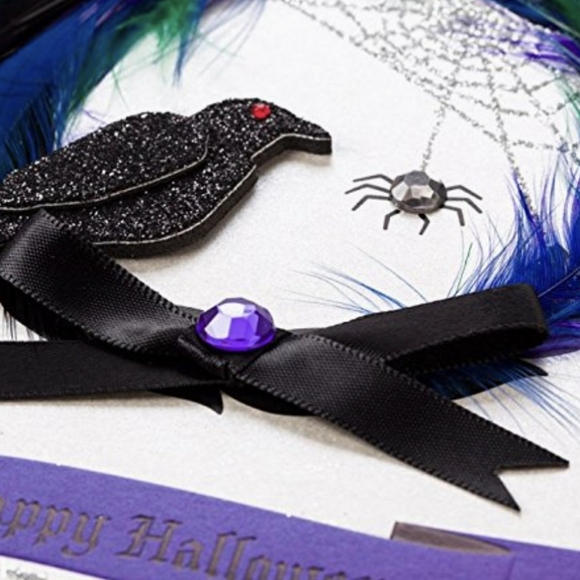 PAPYRUS Halloween Spooky feather & gem Wreath cards, includes 2 cards - Picture 9 of 9